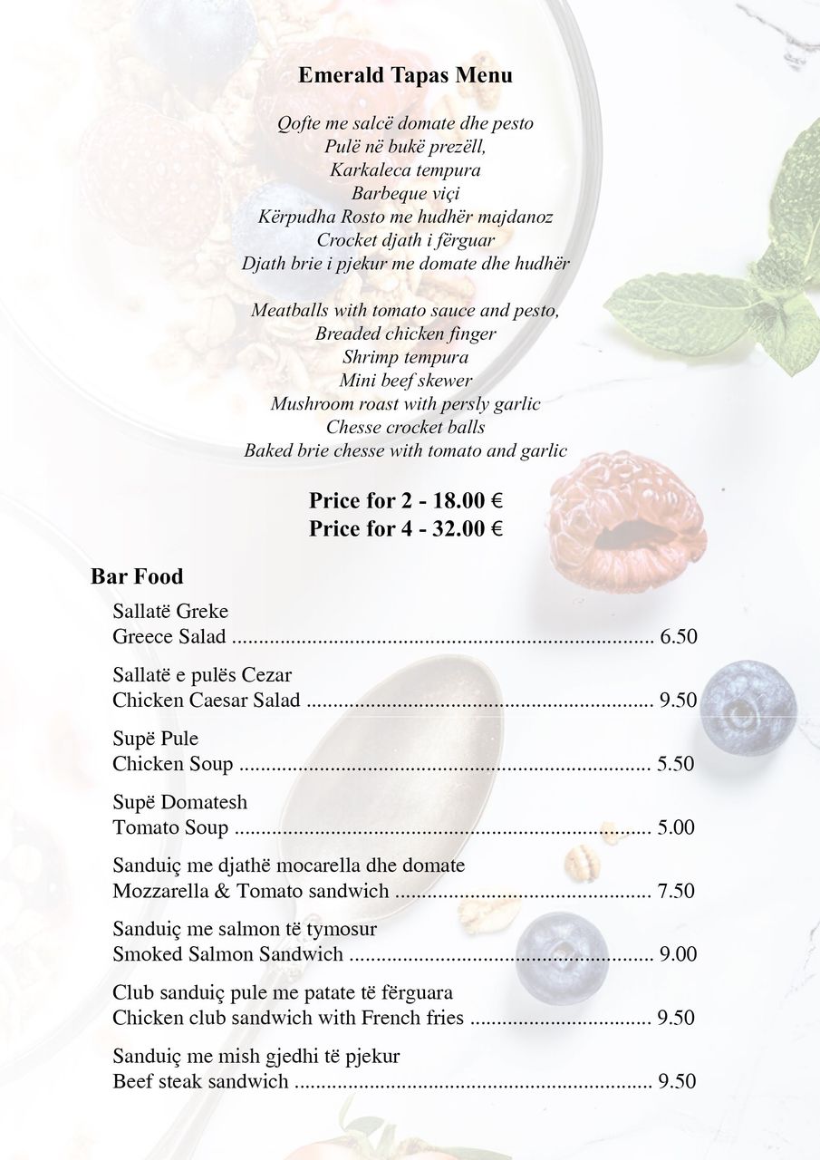 Room Service Menu Image 3